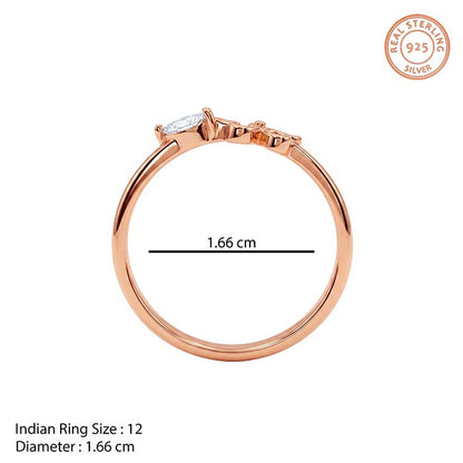 Rose Gold Petal Accent Ring (Size 12)