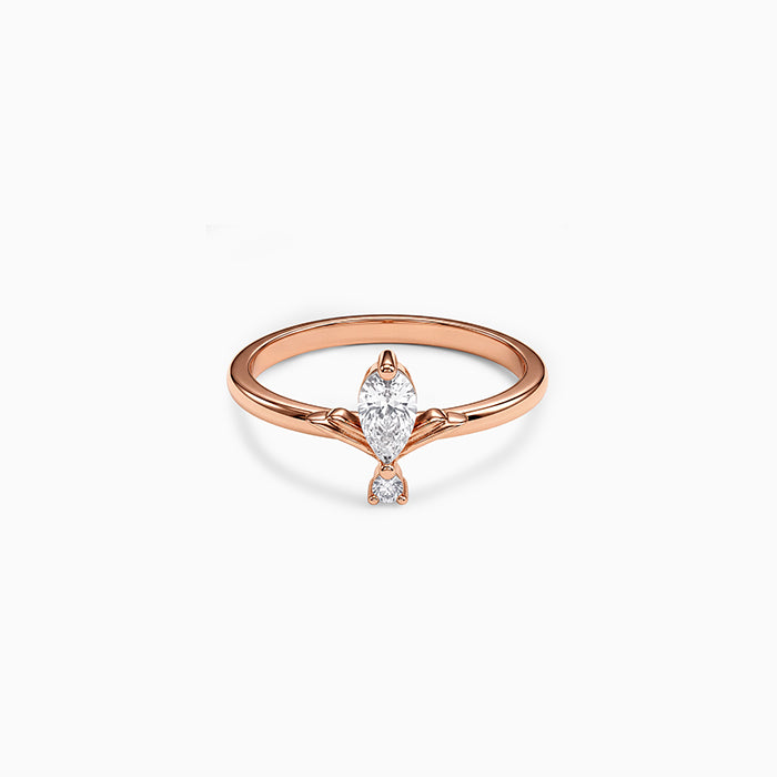 Rose Gold Marquise Charm Ring (Size 12)