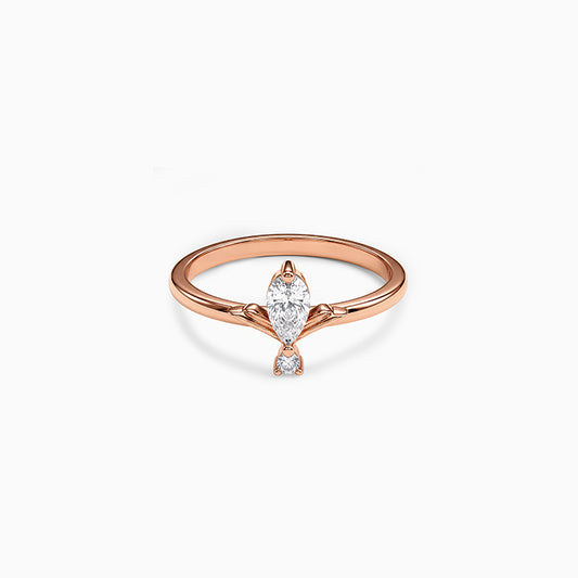 Rose Gold Marquise Charm Ring (Size 12)