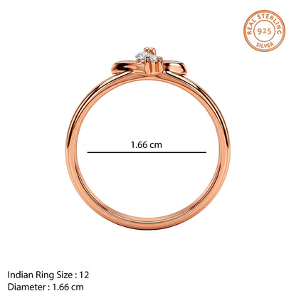 Rose Gold Marquise Charm Ring (Size 12)