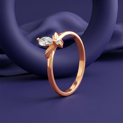 Rose Gold Marquise Charm Ring (Size 12)