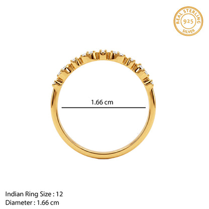 Golden Dainty Sparkle Ring (Size 12)