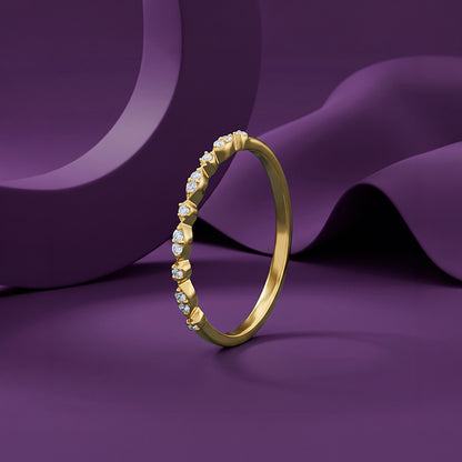Golden Dainty Sparkle Ring (Size 12)