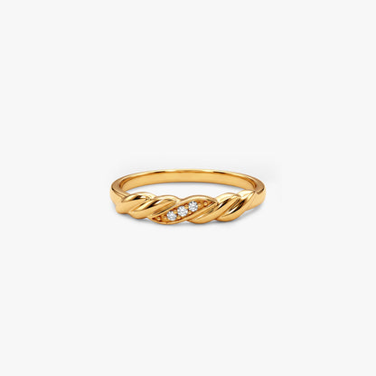 Golden Twinkle Curve Ring (Size 12)