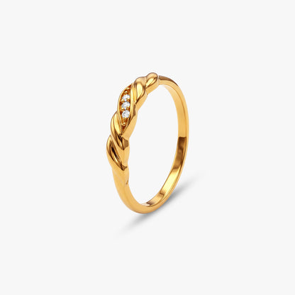 Golden Twinkle Curve Ring (Size 12)