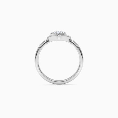 Silver Lyra Geometric Ring (Size 12)