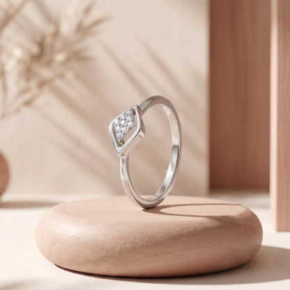 Silver Lyra Geometric Ring (Size 12)