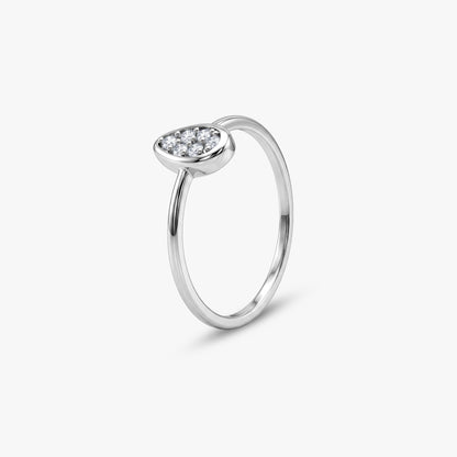 Silver Freya Teardrop Ring (Size 12)