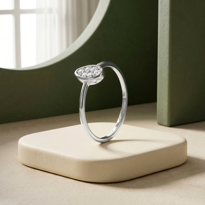 Silver Freya Teardrop Ring (Size 12)