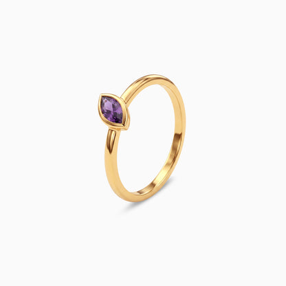 Golden Violet Solitaire Ring (Size 12)