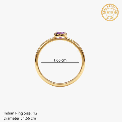 Golden Violet Solitaire Ring (Size 12)