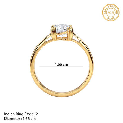 Golden Solitaire Princess Ring (Size 12)