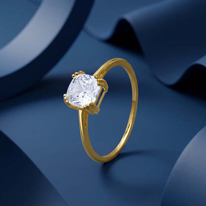 Golden Solitaire Princess Ring (Size 12)