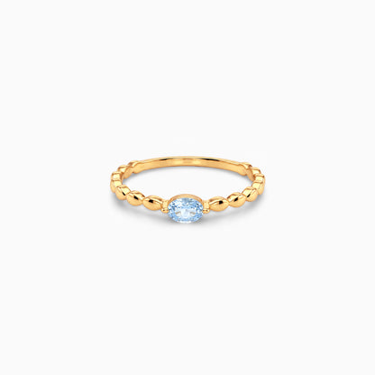 Golden Aqua Bobble Ring (Size 12)