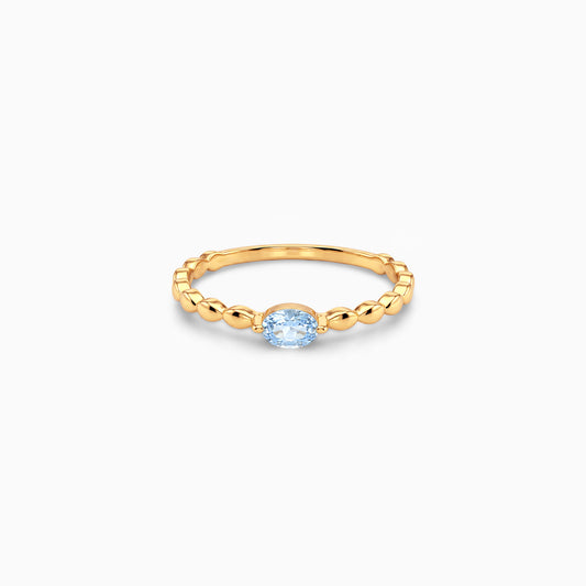 Golden Aqua Bobble Ring (Size 12)