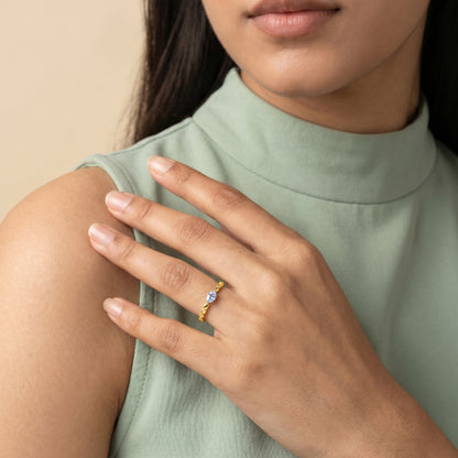 Golden Aqua Bobble Ring (Size 12)