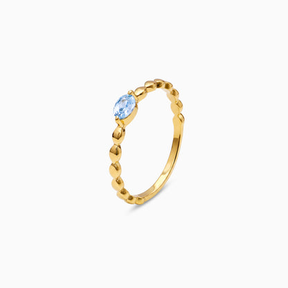 Golden Aqua Bobble Ring (Size 12)
