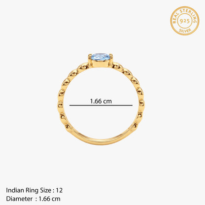 Golden Aqua Bobble Ring (Size 12)