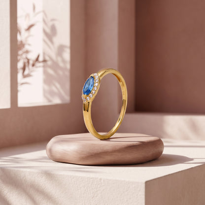 Golden Bluestone Ring (Size 12)