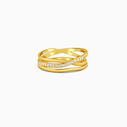 Golden Luxe Lattice Ring