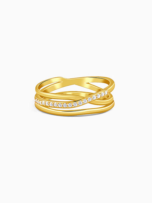 Golden Luxe Lattice Ring