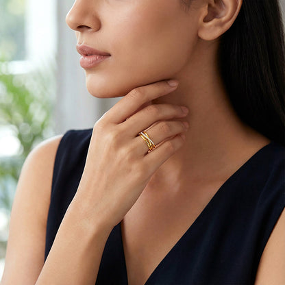 Golden Luxe Lattice Ring