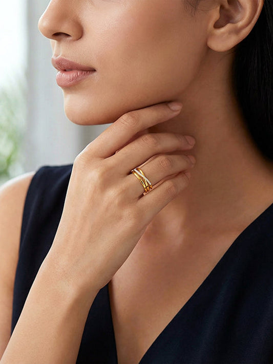 Golden Luxe Lattice Ring