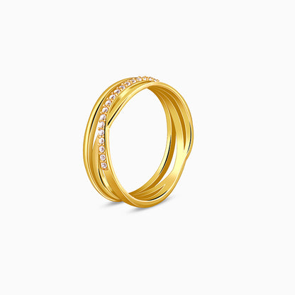 Golden Luxe Lattice Ring