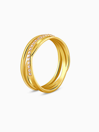 Golden Luxe Lattice Ring