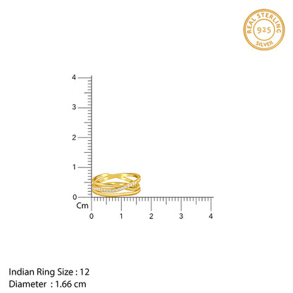 Golden Luxe Lattice Ring