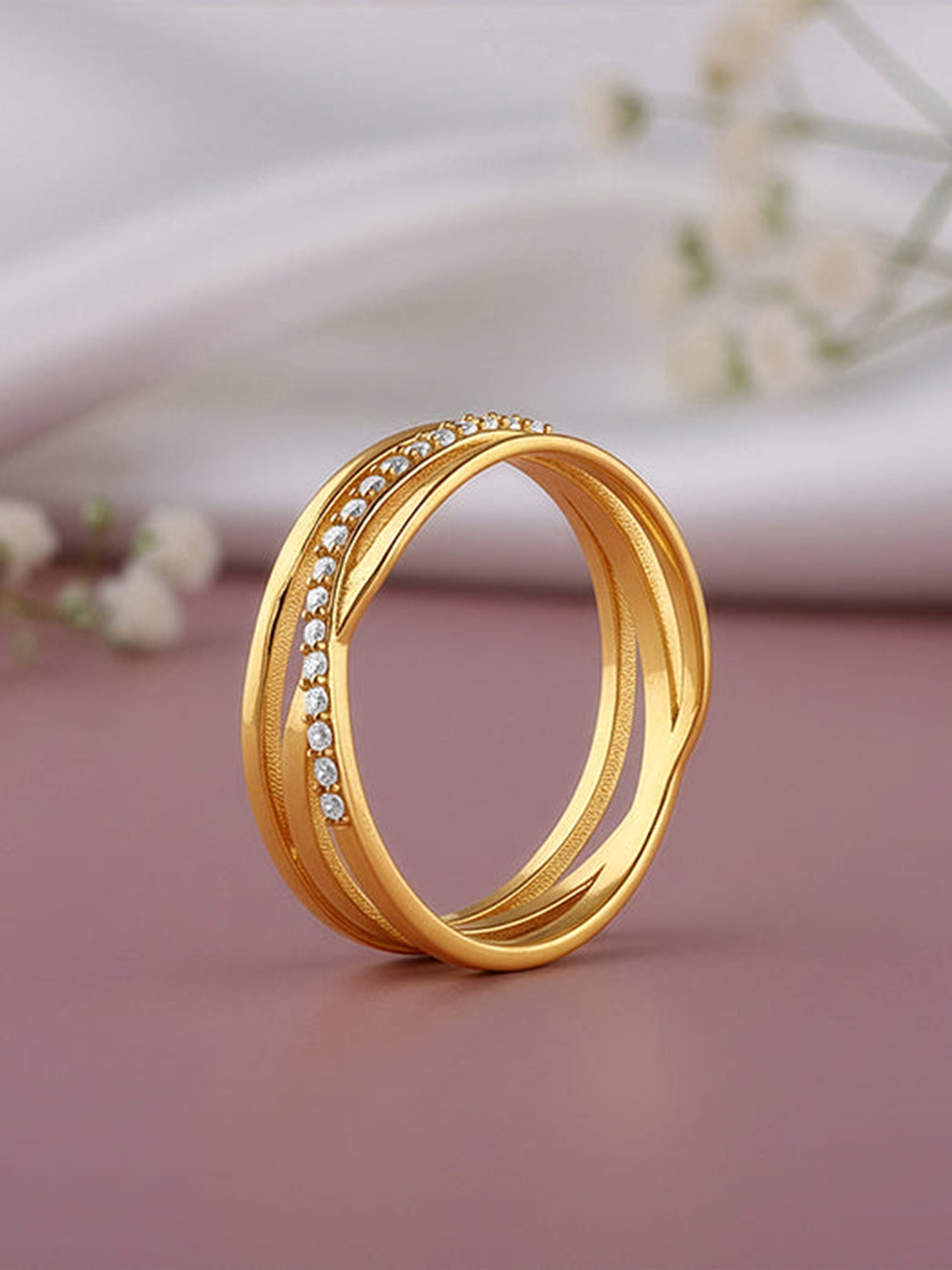 Golden Luxe Lattice Ring