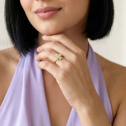 Golden Fleur Radiance Ring (Size 12)