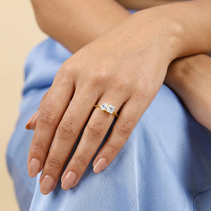 Golden Toi et Moi Ring (Size 12)