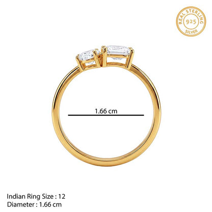 Golden Toi et Moi Ring (Size 12)