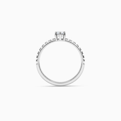 Silver Solitaire Textured Ring (Size 12)