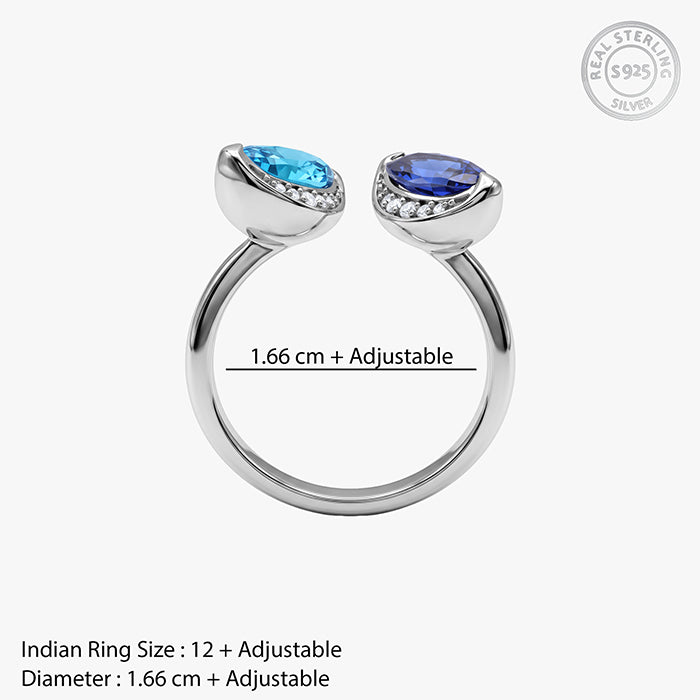 Silver Isis & Nephthys Bypass Ring (Size 12)