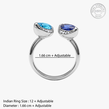 Silver Isis & Nephthys Bypass Ring (Size 12)