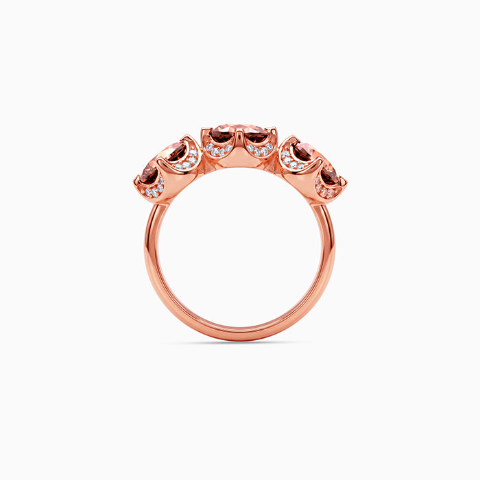 Rose Gold Three Stone Spark Ring (Size 12)