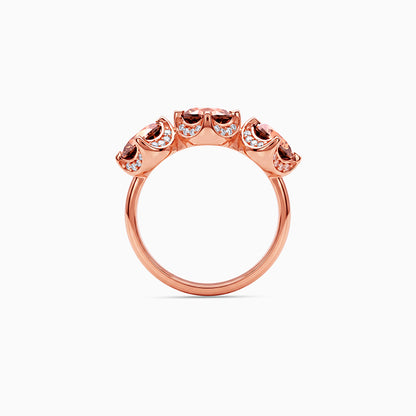 Rose Gold Three Stone Spark Ring (Size 12)