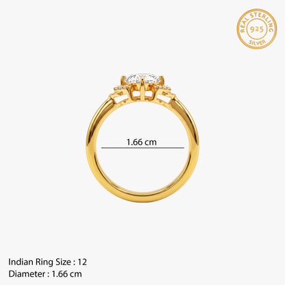 Golden Solstice Princess Cut Ring (Size 12)