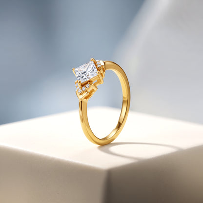 Golden Solstice Princess Cut Ring (Size 12)