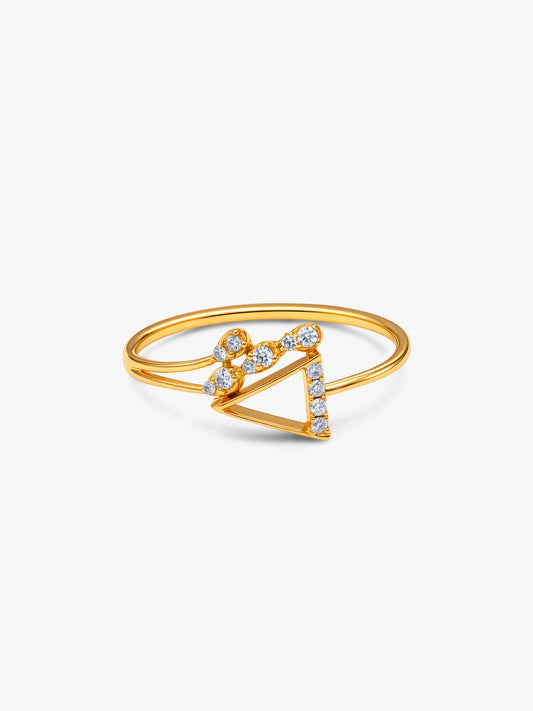 Golden Inspired Triangle Ring (Size 12)