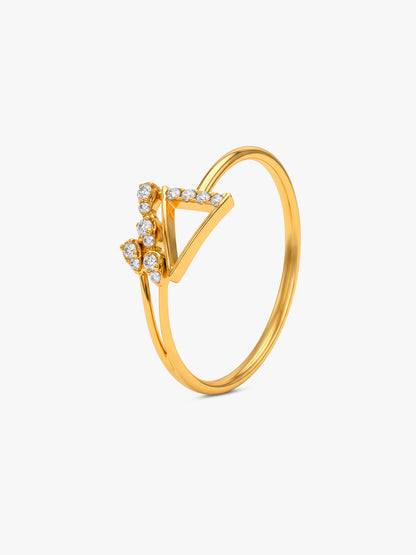 Golden Inspired Triangle Ring (Size 12)