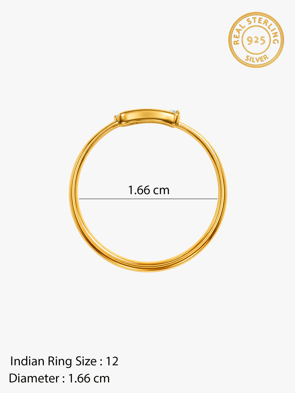 Golden Inspired Triangle Ring (Size 12)