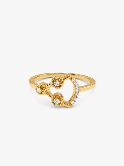 Golden Contemporary Design Ring (Size 12)