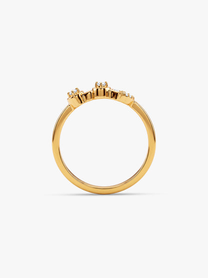 Golden Contemporary Design Ring (Size 12)