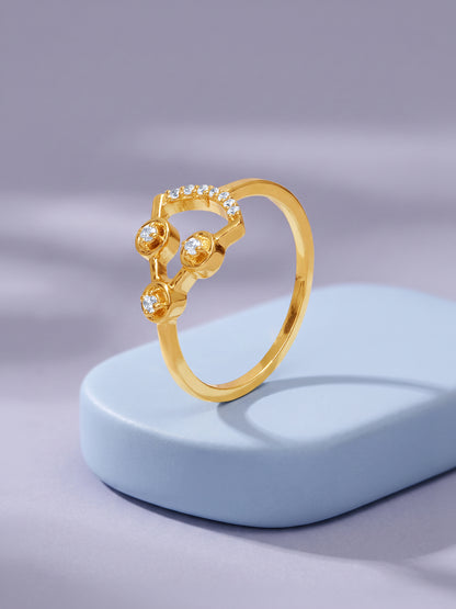 Golden Contemporary Design Ring (Size 12)