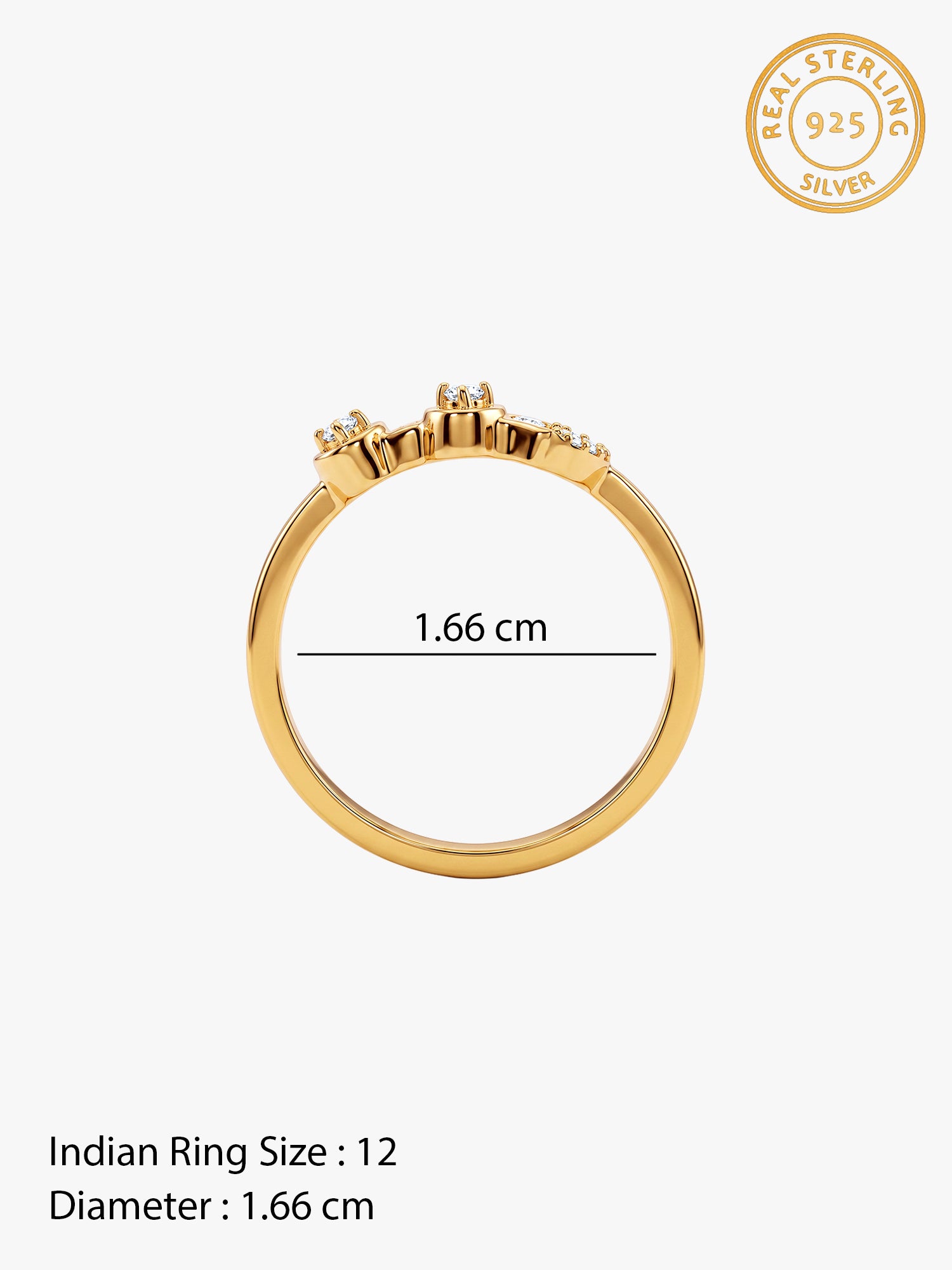 Golden Contemporary Design Ring (Size 12)