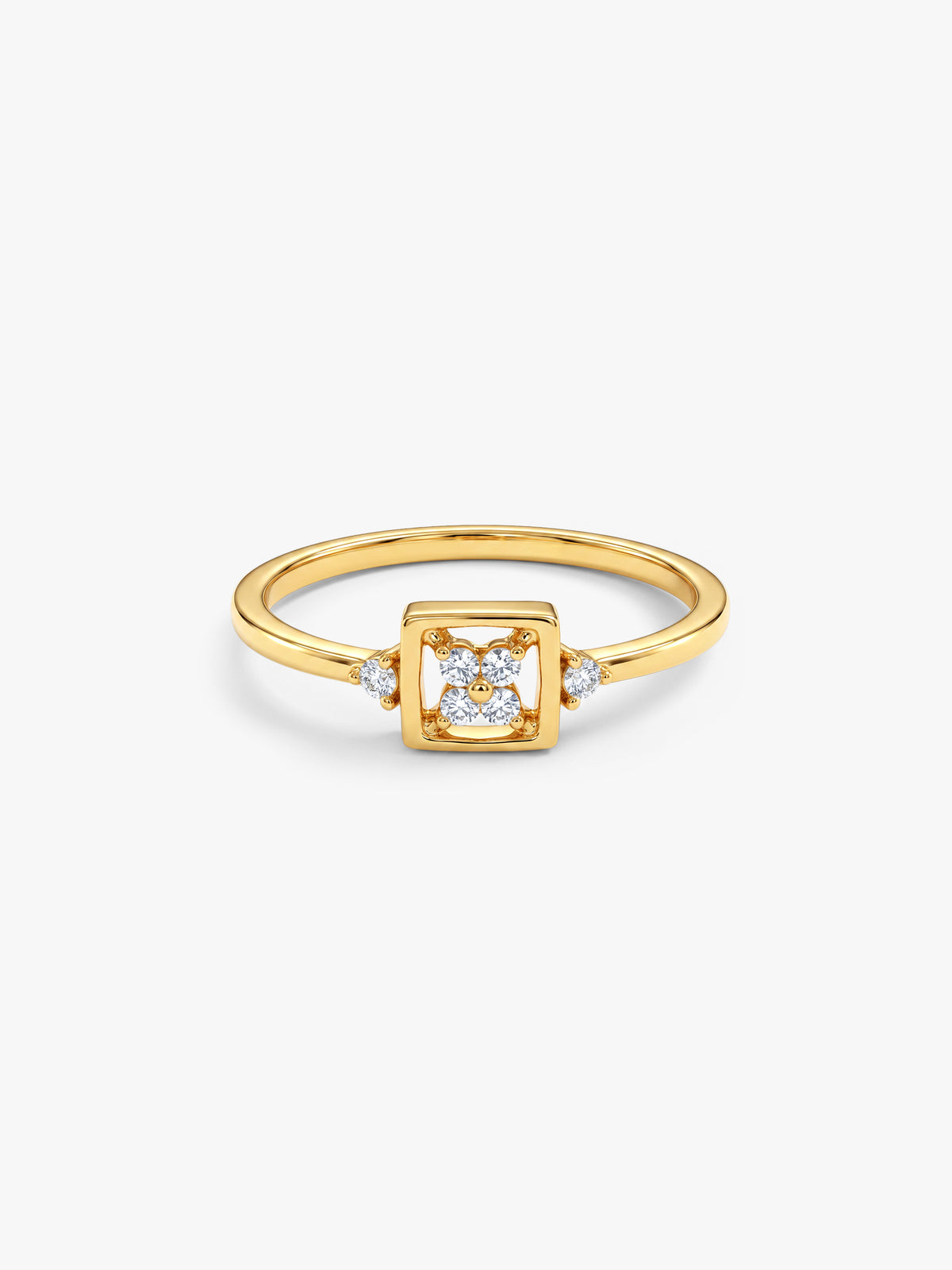 Golden Floral Cube Ring (Size 12)