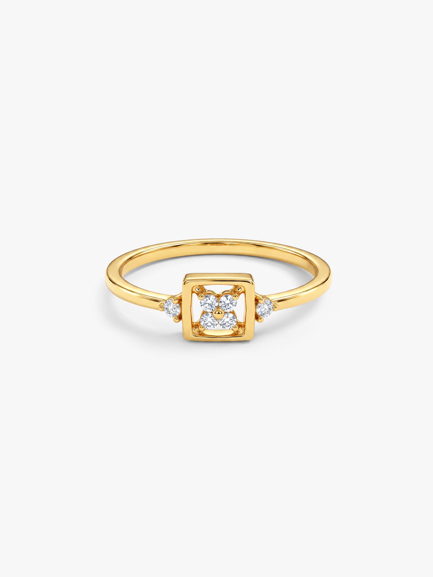 Golden Floral Cube Ring (Size 12)